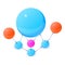 Molecule model icon, isometric style