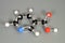 Molecule model of Vitamin B3. White is Hydrogen, black is Carbon, red is  Oxygen,  White is Hydrogen, black is Carbon, red is