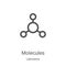 molecules icon vector from laboratory collection. Thin line molecules outline icon vector illustration. Linear symbol for use on