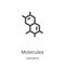 molecules icon vector from laboratory collection. Thin line molecules outline icon vector illustration. Linear symbol for use on