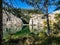 Molino De Chincha reservoir with turquoise waters in autumn at Cuenca province in Castilla La Mancha, Spain