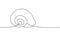 Mollusc one line continuous drawing. Tropical underwater shell continuous one line illustration. Vector minimalist