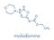 Molsidomine angina drug molecule. Skeletal formula.