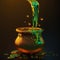 Molten Gold Coins Dripping Out of a Leprechaun\\\'s Pot of Gold, generative ai