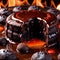 Molten Lava Cake , traditional popular sweet dessert cake