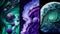 Molten Malachite, Amethyst, and Lapis Lazuli in a Dynamic and Organic Geological Formation AI Generated Illustretion