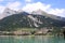 Molveno town with its lake, Trentino, Italy