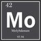 Molybdenum chemical element, dark square symbol