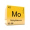 Molybdenum chemical element symbol from periodic table