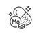 Molybdenum mineral line icon. Chemical element Mo sign. Vector