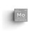 Molybdenum. Transition metals. Chemical Element of Mendeleev\\\'s Periodic Table.. 3D illustration