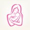 Mom and baby stylized vector symbol