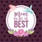 Mom best card label rose and birds decoration dots background