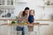 Mom and daughter cooking in kitchen at home together