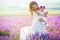 Mom and her daughter in a lavender field