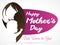 Mom Kissing her Baby and Purple Sign for Mother\'s Day, Vector Illustration