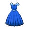 Mom\\\'s Beautiful Blue Gown. Mothers Day Icon Illustration