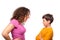 Mom scolds the son of a teenager, she emotionally screams at him.  Son dissatisfied with the charges.  The problem of parents and
