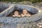 Mom and son at family spa relaxing in round outdoor fragrant herbal bath, organic skin care, luxury spa hotel, lifestyle
