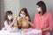 Mom and two quarantined daughters painted eggs for Easter