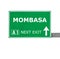 MOMBASA road sign isolated on white