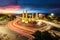 Moment of Democracy monument at Dusk