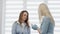 Moment of treatment: The patient receives an exclusive consultation from a cosmetologist in a beauty salon, where she