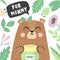 For mommy print with super cute baby bear