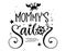 Mommy`s sailor quote.  Simple baby shower hand drawn calligraphy style lettering logo phrase.