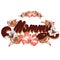 Mommy. Vector hand drawn lettering with tropical flowers isolated.