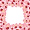 Momo Peach Flower Blossom Border Background. Vector Illustration