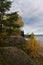 Mon repos is rocky landscape Park on the shore of the Bay of Protective Vyborg Bay, Northern part of city Vyborg in Leningrad