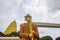 Mon style guard statue at the entrance of Puttakaya chedipagoda,Sangkhlaburi district,Kanchanaburi,Thailand.