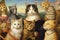Mona Lisa\\\'s Furry Companions: Explore the whimsical world where the Mona Lisa is surrounded by her animal friends