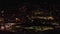 Monaco city town Monte Carlo Drone 4K flight via casino and sea yacht port night and evening time