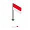 Monaco Flag on Flagpole in Isometric dimension