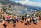 Monaco, France â€“ July 24, 2017: Tourist people taking photo near picturesque view of marina in luxury Monaco.