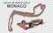 Monaco grand prix race track for Formula 1 or F1. Detailed racetrack or national circuit