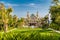 Monaco, Monte-Carlo, 02 October 2019: The main sight of the principality casino surrounded with the green trees, the updated