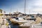 Monaco, Monte Carlo - January 28, 2020: Principality of Monako. View of seaport with yachts and speedboats