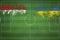 Monaco vs Ukraine Soccer Match, national colors, national flags, soccer field, football game, Copy space