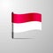 Monaco waving Shiny Flag design vector