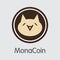 Monacoin - Cryptocurrency Colored Logo.