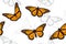 Monarch butterfly set seamless vector pattern illustration