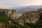 Monasteries at sunset, Meteora