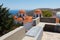 Monastery of Agios Savvas located on top of a hill above Pothia Town, the capital of Kalymnos, Dodecanese, Greece