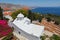 Monastery of Agios Savvas located on top of a hill above Pothia Town, the capital of Kalymnos, Dodecanese, Greece