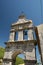 Monastery bell tower in greek village