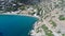 Monastery of Chrisopigi in Faros on the Sifnos island in Greece aerial view