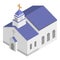 Monastery church icon, isometric style